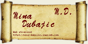 Mina Dubajić vizit kartica